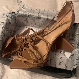 Lulus Missiee Tan Lace-up heels
